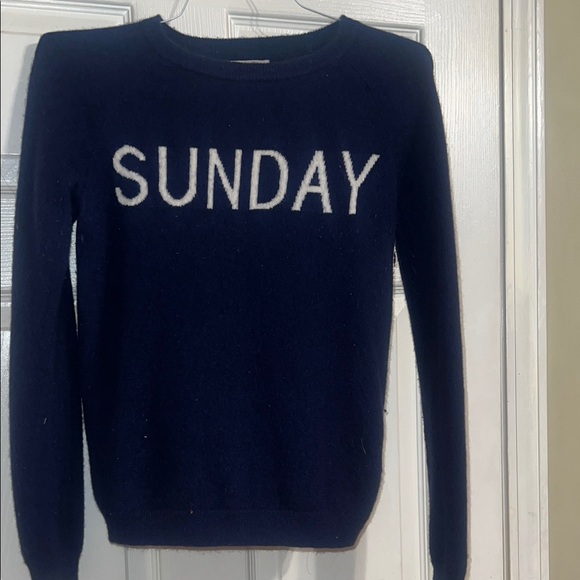 Philosophy Sweaters - Philosophy Navy Blue 'Sunday' Crew Neck Sweater